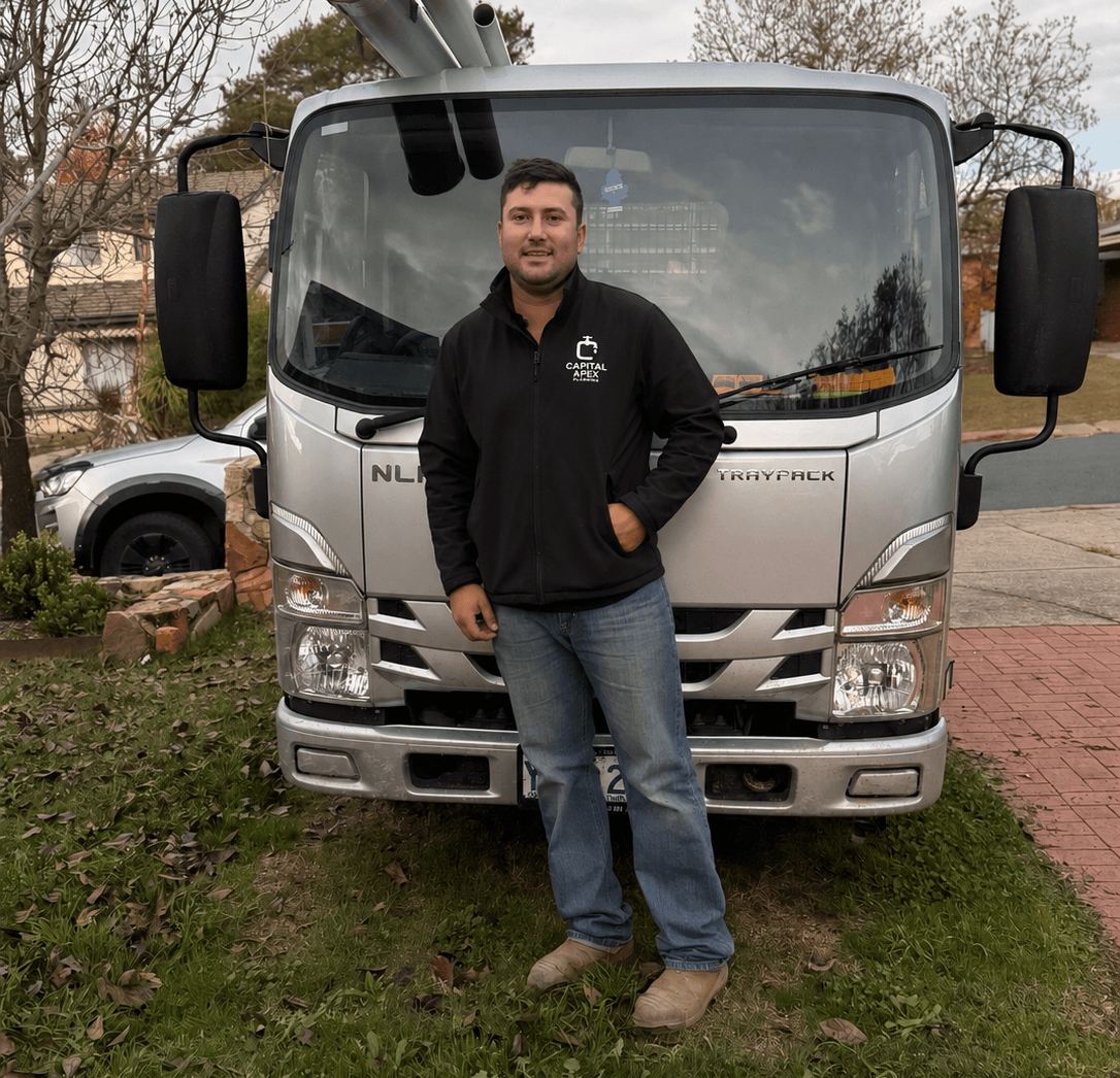 Connor with the Capital Apex truck