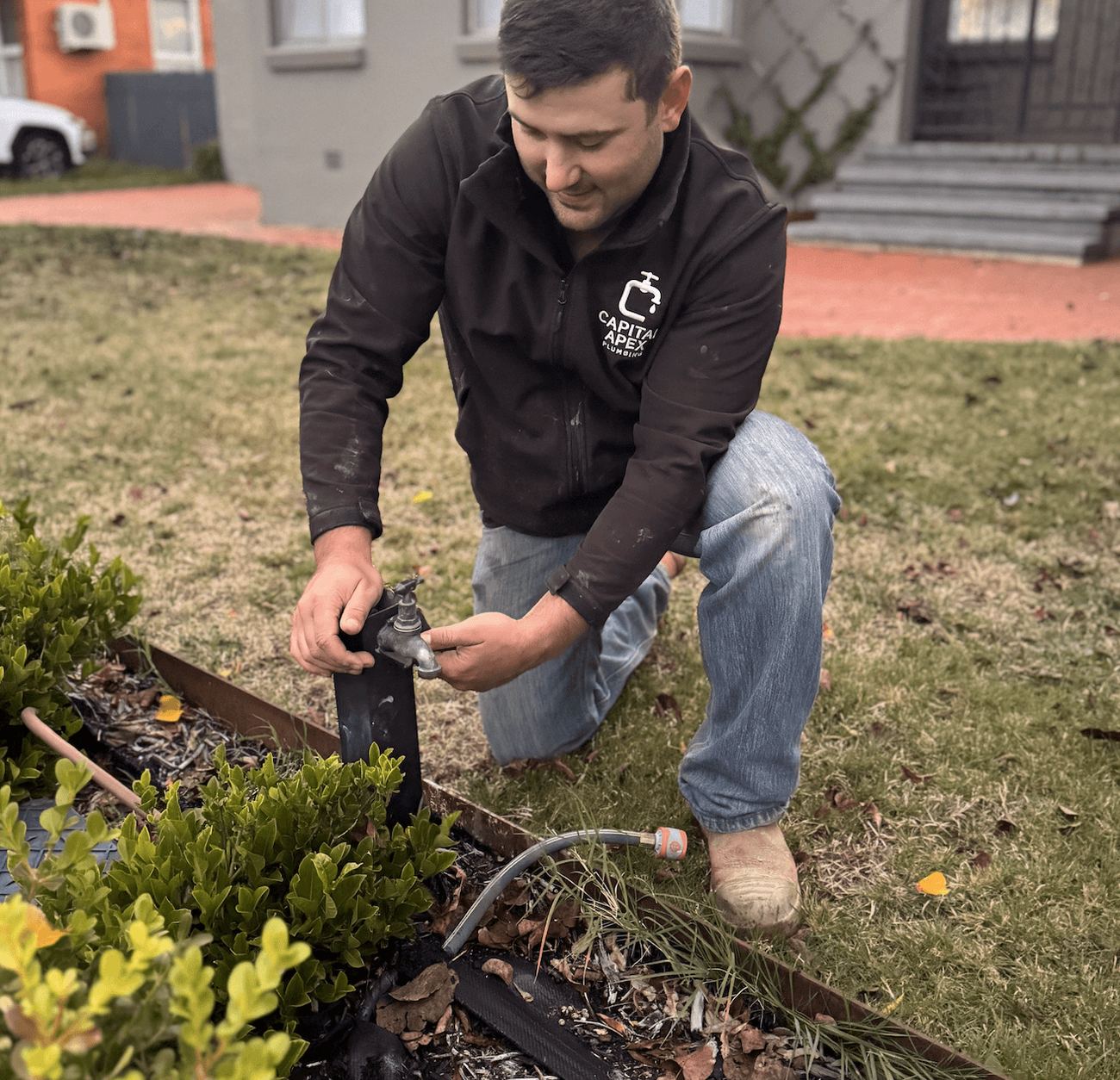 Outdoor tap and meter work
